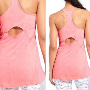 Athleta Cutout Repetition Tank Top Pink Peach Size XS